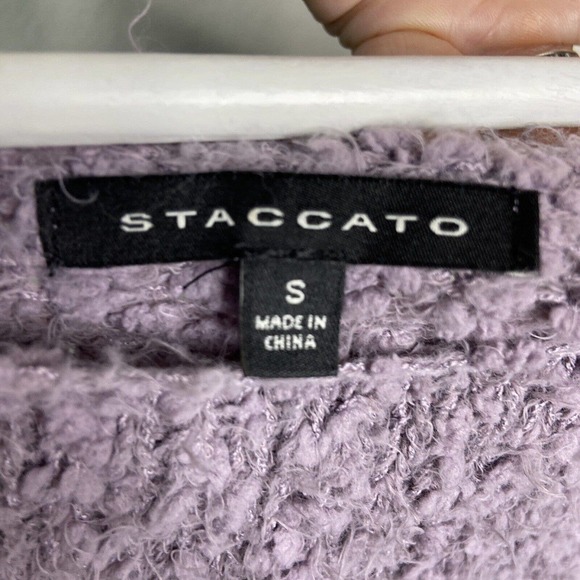 Staccato Purple Knit Texture Striped Sweater Sz S - Picture 7 of 7